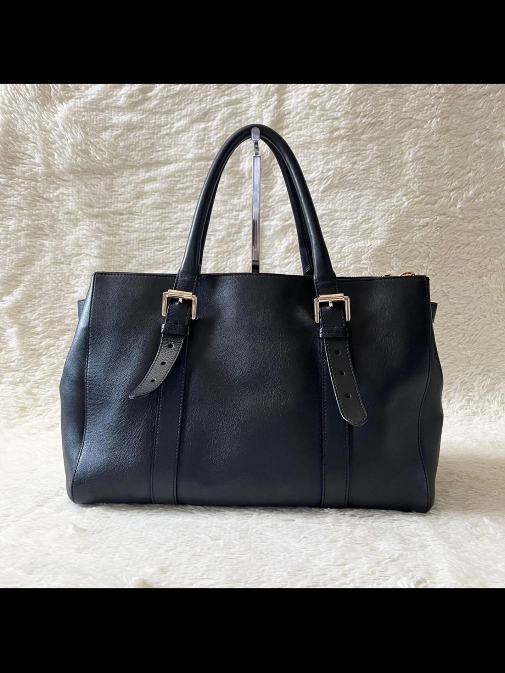 Mulberry Black Leather Bayswater-Style Top-Handle Satchel - Picture 2 of 16